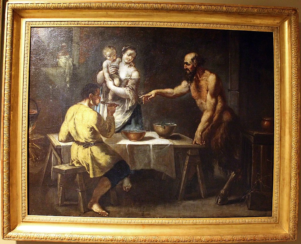 Fauno e famiglia di contadini